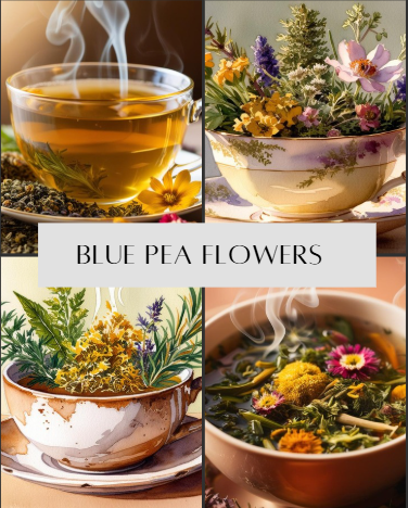 Blue Pea Flowers