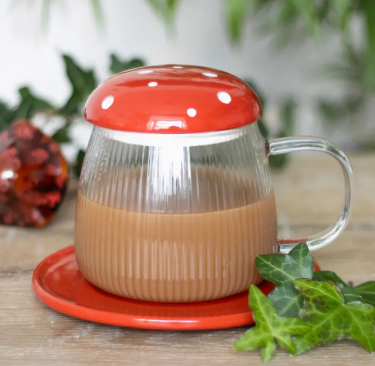 Mushroom Mug with Saucer